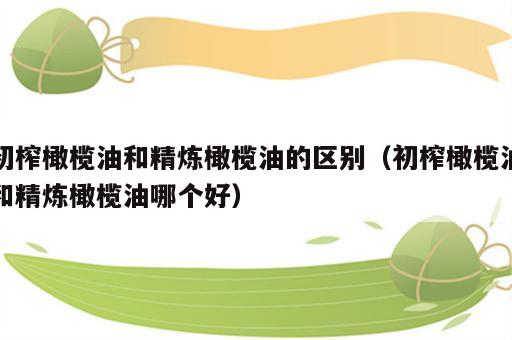 初榨橄榄油和精炼橄榄油的区别（初榨橄榄油和精炼橄榄油哪个好）