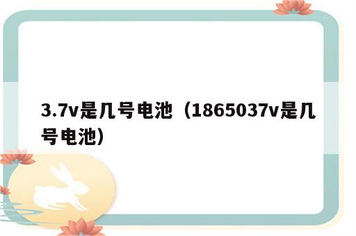 3.7v是几号电池（1865037v是几号电池）