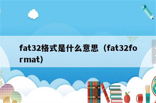 fat32格式是什么意思（fat32format）