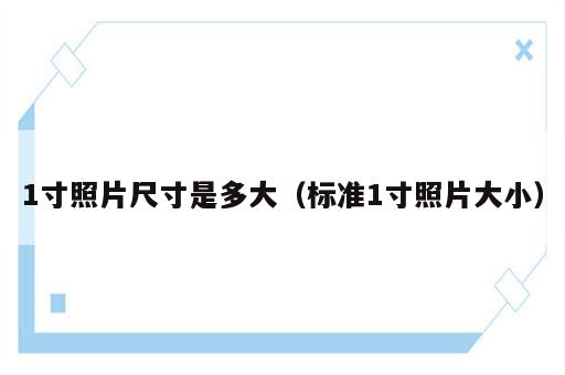 1寸照片尺寸是多大（标准1寸照片大小）