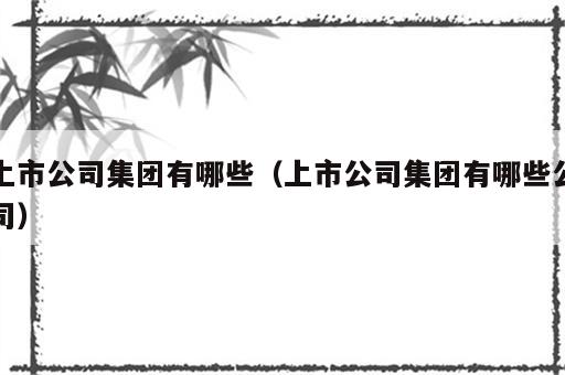 上市公司集团有哪些（上市公司集团有哪些公司）