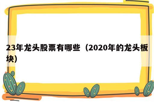 23年龙头股票有哪些（2020年的龙头板块）